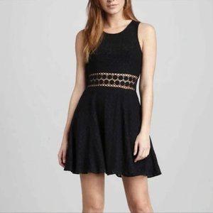 Free People:  Black Daisy Lace Fit & Flare Dress